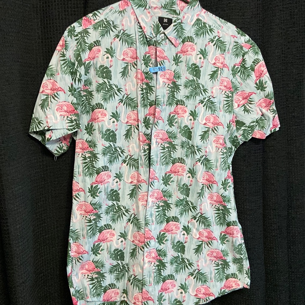 Large green and pink summer shirt